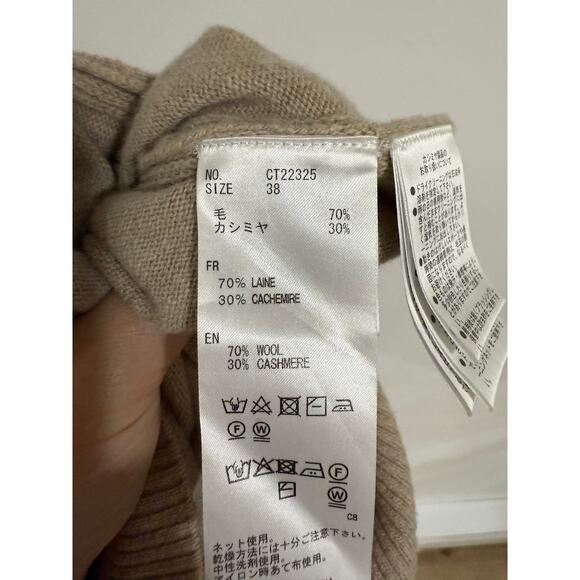 C.T. Plage Beige Wool/Cashmere Midi Knit Dress w/Pockets size 38 - Picture 5 of 6